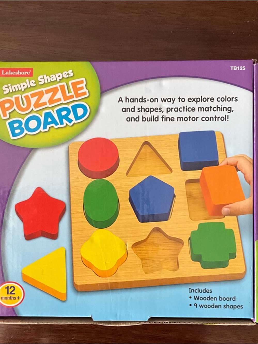 Lakeshore Simple Shapes Puzzle Board - Multicolor Wooden Shape Matching Toy